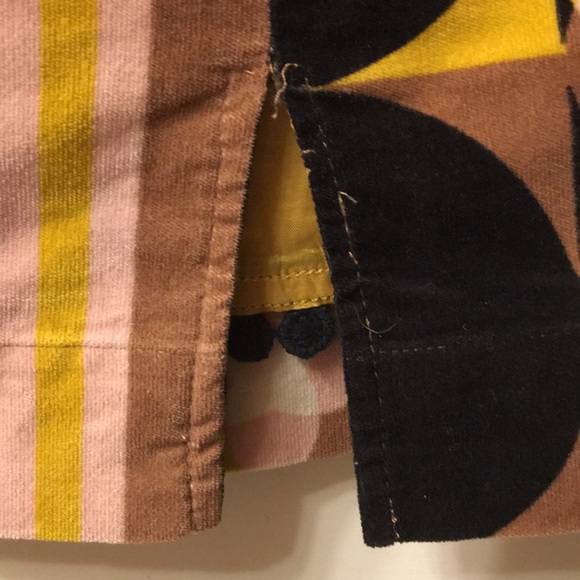 Anthropologie Maeve Mod 1960s 1970s Velvet Pencil Skirt 0 XS Small - Picture 5 of 6